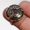 thumbnail image 2 of Blue Labradorite Gemstone Wire Wrapped Handcrafted Copper Jewelry Ring 4" SA 540, 2 of 2