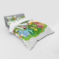 thumbnail image 2 of Ambesonne Colorful Bedding Set 4 Pcs, Cartoon Group Dinosaur, Queen, Multicolor, 2 of 2