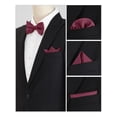 thumbnail image 5 of INSPIRE CHIC Men's Pre-Tied Bow Tie with Matching Pocket Squares Sets for Business Causal Wine Red One Size, 5 of 5