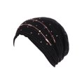 thumbnail image 2 of Women Rhinestone India Hat Muslim Ruffle Cancer Chemo Beanie Turban Wrap Cap, 2 of 5