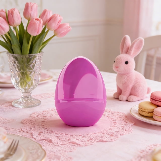 Decoraciones de Pascua, adornos de Pascua, regalos de Pascua Huevo de Pascua Huevo de plástico Juguete de color 12x8cm Huevo retorcido Juguete para niños con abertura Huevo decorativo relleno Huevos d