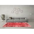 thumbnail image 3 of Ahgly Company Machine Washable Indoor Square Oriental Red Modern Area Rugs, 5' Square, 3 of 4