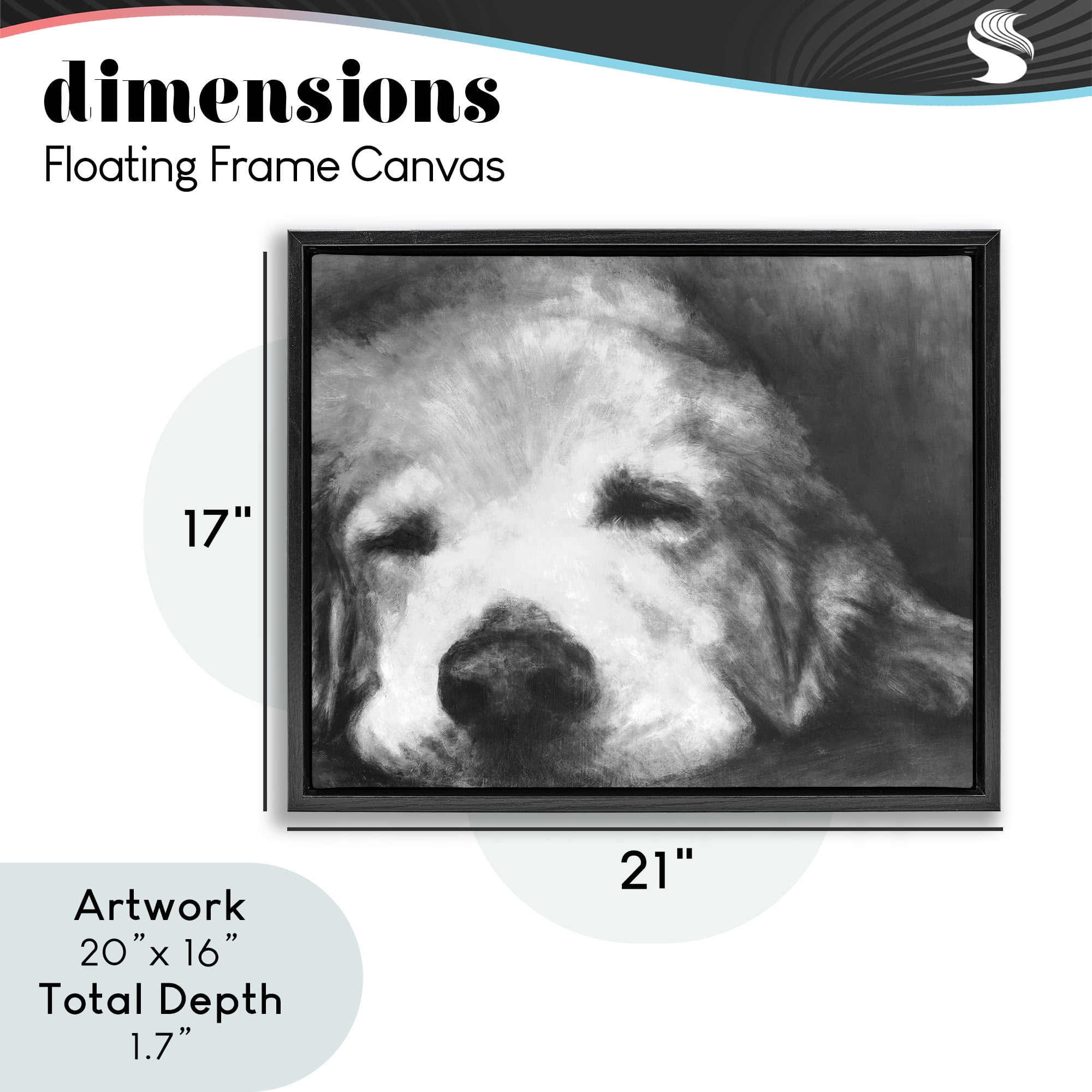 Stupell Industries Monochrome Dog Day Afternoon Black Framed Floater Canvas Wall Art, design by Walt Johnson