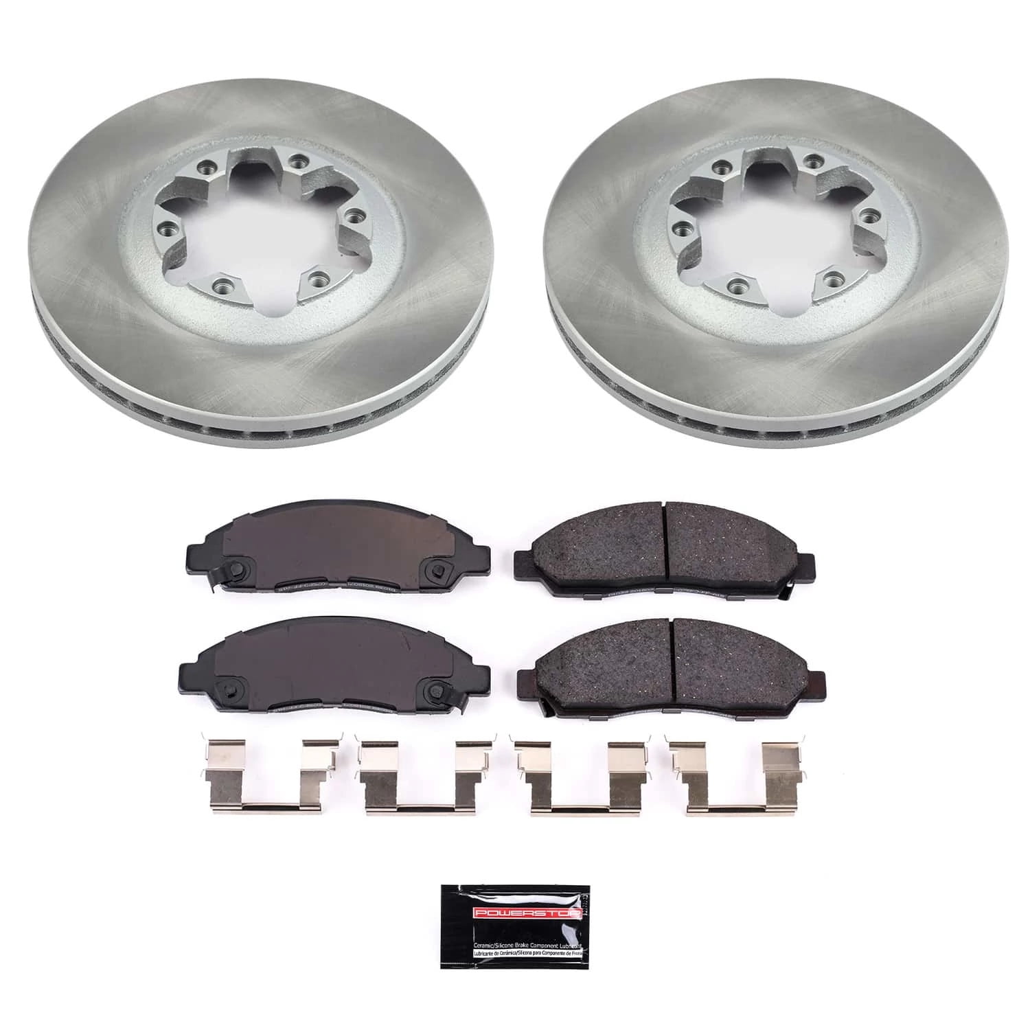 PowerStop Front Semi-Coated Rotor and Low-Dust Ceramic Brake Pad Kit SC2066