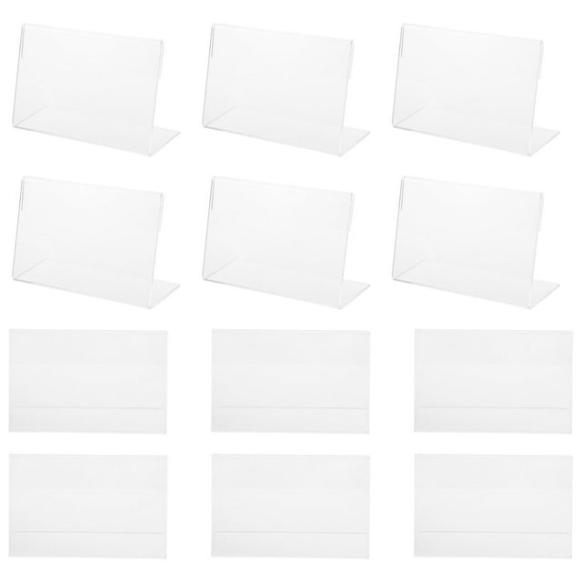 Mobutofu 20Pcs Display Stand Transparent Acrylic Slant Back Design Office