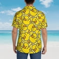 thumbnail image 4 of Kll Men'S Hawaiian Shirt Short Sleeve Button Down Beach Shirts-Ducky Cartoon Animal Yellow, 4 of 7