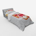 thumbnail image 3 of Ambesonne Cartoon Bedding Set 4 Pcs, Bunny, Queen, Yellow White Red, 3 of 3