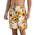 thumbnail image 2 of Kdxio Sunflower 5 Pattern Mens Casual Shorts - Drawstring Summer Beach Sports Shorts for Men, 2 of 9