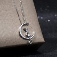 thumbnail image 2 of Collar de luna de gato Collares de plata de ley para mujer Collar de gato ER, 2 of 5