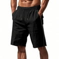 thumbnail image 2 of BLCHUNen Mens Summer Beach Shorts Drawstring Elastic Side Zipper Casual Shorts with Pockets, 2 of 9