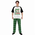 thumbnail image 3 of LuLiaMenton Matching Couples Christmas Pajamas The Reason Green Plaid Short Sleeve Long Pants Set, 3 of 5