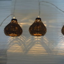 WHAMVOX  Fairy Lamp Light up Vines Garland Lights Patio Seagrass Brown