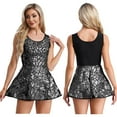 thumbnail image 3 of Kaerm Robe Mini Élégante Sans Manches avec Miroir Scintillant pour Femmes Robe de Cocktail Soirée Clubwear Noir TG, 3 of 4