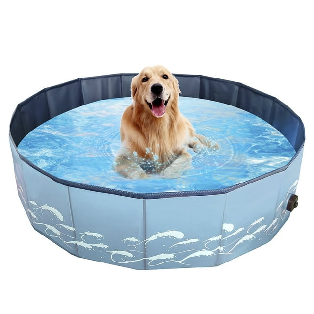 1 Pack Pet Swimming Pool Folding Pet Swimming Paddling Pool Bathtub Water Playing Tub Summer Fun