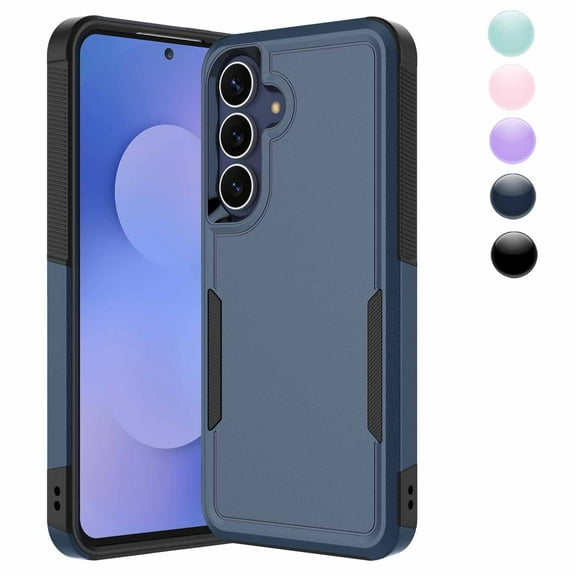 Njjex Galaxy S25 FE 5G Case 6.7" Shockproof Rugged Cover, Military Grade Protection, Slim Fit Anti-Slip Bumper Case Dual Layer Full Body Protective Cover for Samsung S25 FE 5G 2025 -Blue