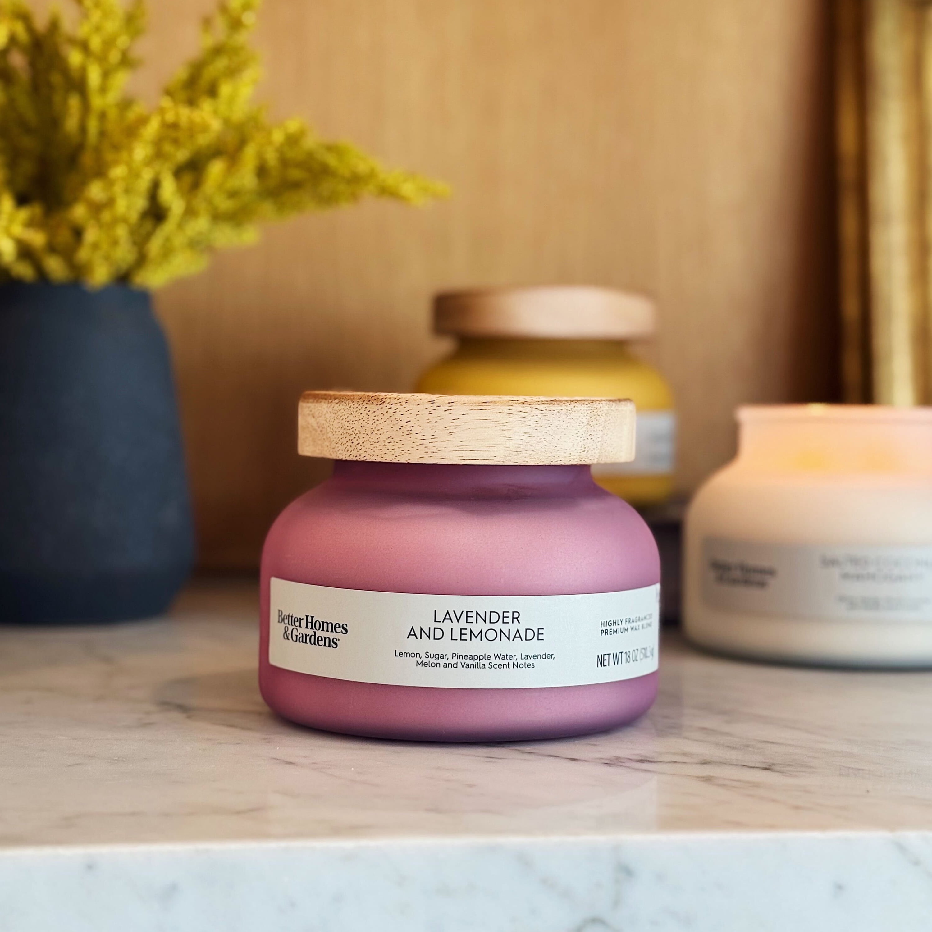 Better Homes and Gardens Lavender and Lemonade Scented 2-Wick Frosted Jar Candle 18oz.