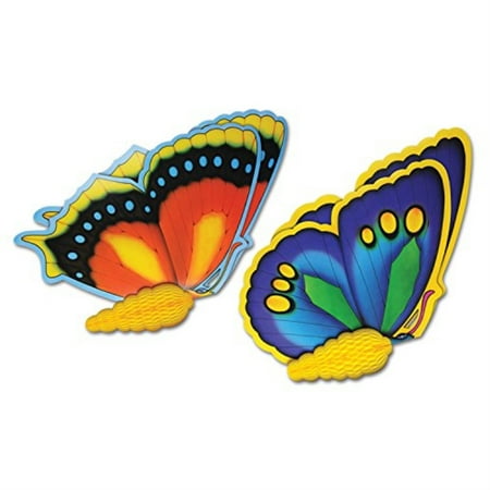 Beistle Tissue Butterflies (2 Pack), 24", Multicolor