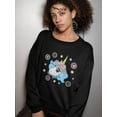 thumbnail image 2 of Unicorn With Floral Crown Sweatshirt Women -Image by Shutterstock, Female 5X-Large, 2 of 4