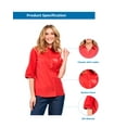 thumbnail image 6 of Turtle Bay New York Womens Regular Fit 3/4 Sleeve Button Down Collared Camp Shirt, 6 of 8