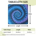 thumbnail image 2 of Blue Tie Dye Pattern Square Fitted Tablecloth with Elastic Edge,Square Table Cover,Washable Elastic Table Cover for Home Kitchen Party Decor 34"x34", 2 of 6