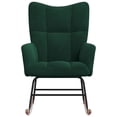 thumbnail image 2 of vidaXL Fauteuil Berçant en Velours Vert Foncé, 2 of 5