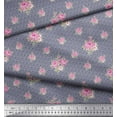 thumbnail image 2 of Soimoi Poly Georgette Fabric Triangle,Leaves & Rose Floral Print Fabric by the Yard 52 Inch Wide, 2 of 3