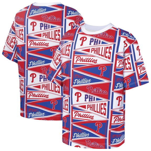 Youth Outerstuff Red Philadelphia Phillies All-Over Pennant T-Shirt