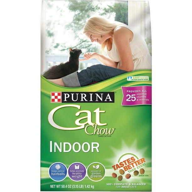 Purina Cat Chow Indoor Dry Cat Food, 3.15 Lb - Walmart.com