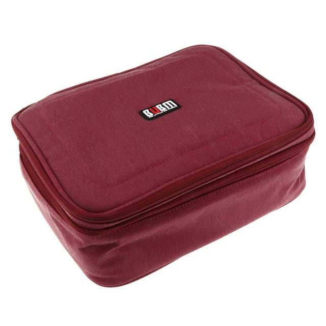 Bolsa de Transporte Portátil para Accesorios Organizador de Cables Grande rojo Sunnimix