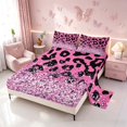 thumbnail image 2 of Homewish Pink Cheetah Print Queen Sheets for Girls, Princess Glitters Printed Queen Sheet Sets, 4 Pieces (1 Flat Sheet, 1 Fitted Sheet and 2 Pillowcases), 2 of 6