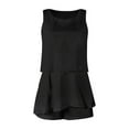 thumbnail image 4 of Riforla Womens Summer Casual Fashion Round Neck Sleeveless Ruffle Rompers Jumpsuits Women's Jumpsuit Black XL, 4 of 9