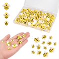 thumbnail image 1 of 50pcs Decorative Cute Bumble Bee, Yellow Waterproof Plastic Flat Back Bumble Bee, 1 of 5