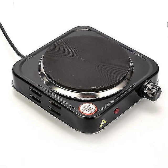 One Burner Portable Electric Cast Iron Griddle Adjustable Temperature for Camping Travel Outdoor Cooking (500W)
