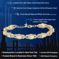 thumbnail image 2 of Gem Stone King 7.12 Ct Oval Cabochon White Ethiopian Opal 18K Yellow Gold Plated Silver Bracelet for Women, 2 of 5