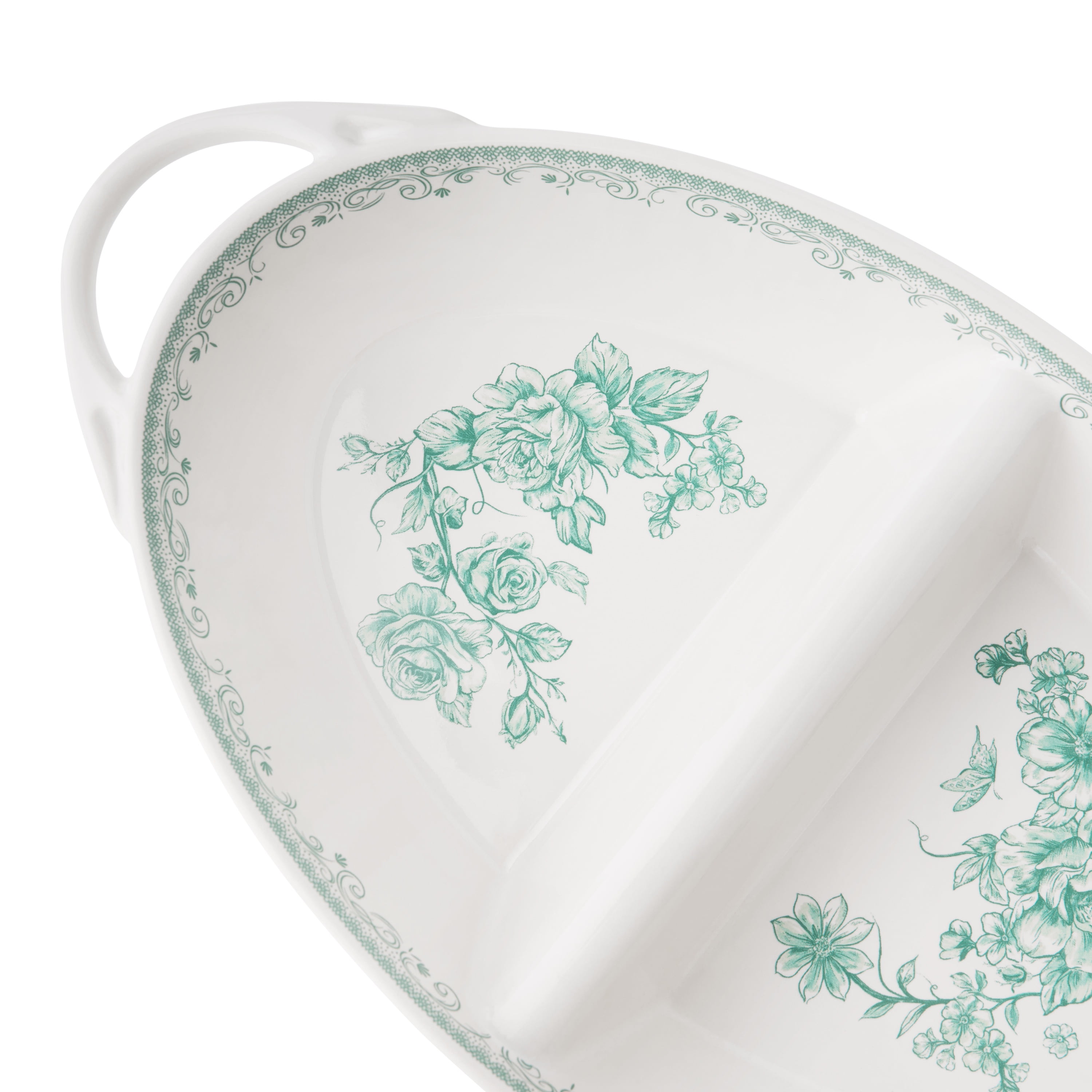 The Pioneer Woman Agatha Stoneware Divided Server, Green