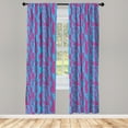 thumbnail image 5 of Ambesonne Blue and Pink Window Curtains, Modern Squares, Each 28" W x 84" L, Hot Pink Sky Blue, 5 of 5