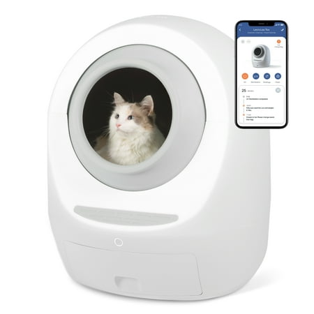 UPC: 0860005563746 | Leo s Loo Too by Casa Leo – No Mess Automatic Self-Cleaning Cat Litter Box Includes Charcoal Filter Built-in Scale Smart Home App with Voice Control