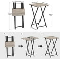 thumbnail image 3 of Folding TV Tray Table, Wooden TV Tray, Portable Sofa Side Snack Table, Industrial Desk for Small Spaces, Space-Saving, Easy to Install and Fold, Greige and Black BG27BZ01, 3 of 12