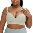 thumbnail image 4 of BILIKEYU Women's Lace V Neck Braslettes Full Coverage Plus Size Bras, Bras for Women, Push Up Bra, Jelly Bras for Women, 4 of 5