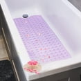 thumbnail image 2 of Tripumer Bathroom Tub Shower Mat 40 x 16 Inch Non Slip Bathroom Tub Mats Shower Mats Extra Large Bathroom tub Mats with Drain Holes and Suction Cups Clear Purple, 2 of 5