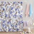 thumbnail image 2 of Shower Curtain Purple Floral Shower Curtains for Bathroom Decor, Waterproof Polyester Shower Curtain Set with Hooks, Small Stall Size 36" x 72" Watercolor Flowers, 2 of 9