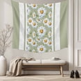 thumbnail image 5 of Sage Green Daisy Large Tapestry for Bedroom Wall Hanging Tapestry, Farmhouse Floral Green Striped Ceiling Backdrop Tapestries Poster Blanket Wall Decor for Teens Room Living Room Dorm 85" x 90", 5 of 8