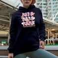 thumbnail image 2 of Distressed Retro Groovy Text Mama Word with Leopard Print, Mother's Day Gift, Navy Blue Hooded Sweatshirt or Hoodie, 2XL, 2 of 5