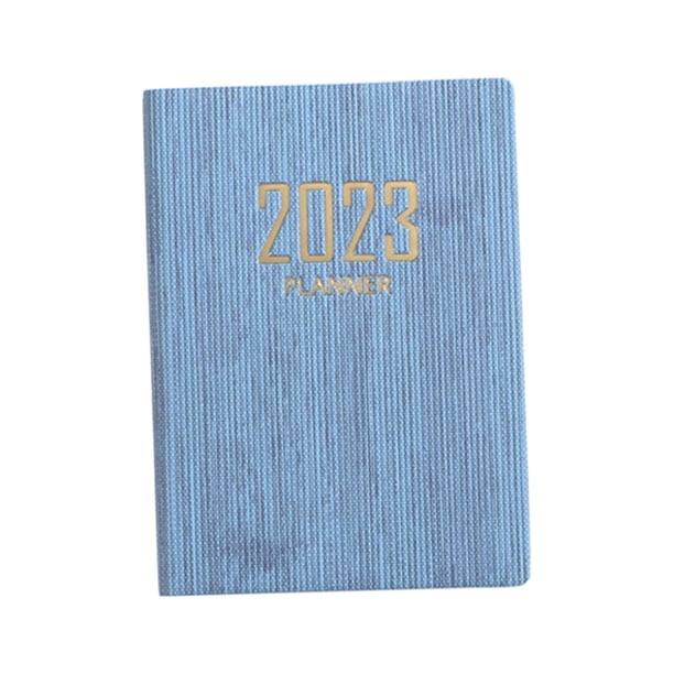 Cuaderno 2023, cuaderno de planificación A7, calendario de , cubierta de cuero PU de doble cara, diarios, cuaderno de notas para , Azul oscuro Macarena Planificador de cuaderno