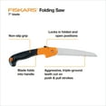 thumbnail image 3 of Fiskars 7" Folding Steel Saw with Non-Slip Grip, 1Pc, Handsaw, Black and Orange, 3 of 7