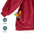 thumbnail image 4 of Bare Home Plush Sherpa Wearable Blanket - Fluffy & Soft - Lightweight - Youth, Red, 4 of 7