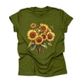 thumbnail image 2 of NAMTYQX Women's T-Shirts Hawaii Print Crewneck Pattern Boyfriend Short Sleeve Stretchy Cool Plus Size Short Sleeve Shirts for Women Green Size S, 2 of 4