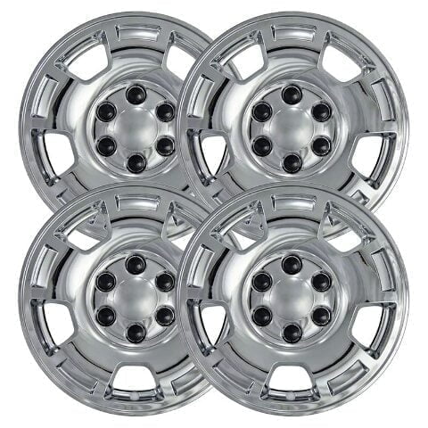Set of 4 17 inch Chrome Wheel Skins Covers compatible with 07-14 Chevrolet Suburban 1500 Tahoe 07-13 Suburban 2500 Silverado 1500 Impostors for 5299 5421 Wheel Series