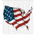 thumbnail image 3 of Ambesonne American Shower Curtain, Patriotic Waving USA Flag, 69"Wx84"L, Navy Blue Vermilion, 3 of 3