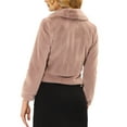 thumbnail image 3 of INSPIRE CHIC Women's Fur Coat Fasion Winter Open Front Cropped Jacket Lapel Long Sleeve Fluffy Faux Fur Coat L Dusty Pink, 3 of 6